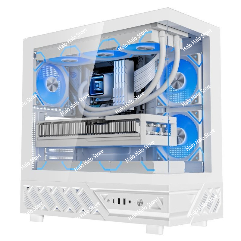 Pc Gaming Liquid - Boîtier PC ATX blanc Seaview, verre
