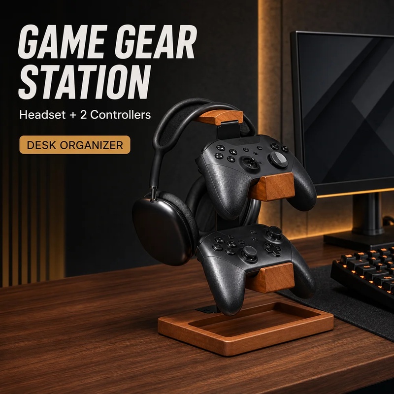 Pc Gaming Earphones - Support de casque en bois, support