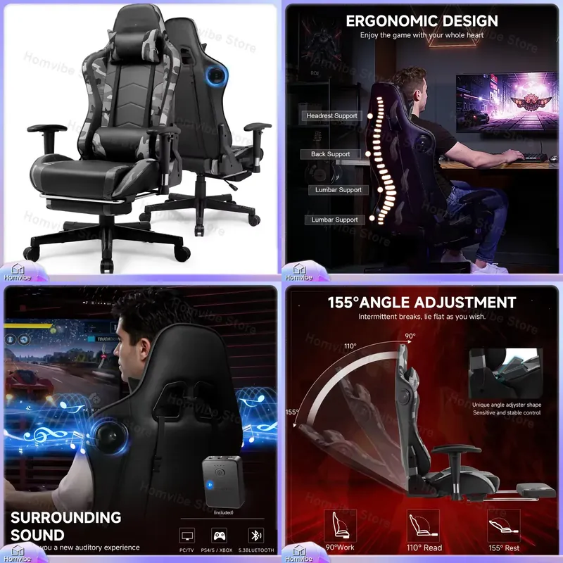 Gaming Speaker - Chaise de jeu ergonomique avec haut-parleurs
