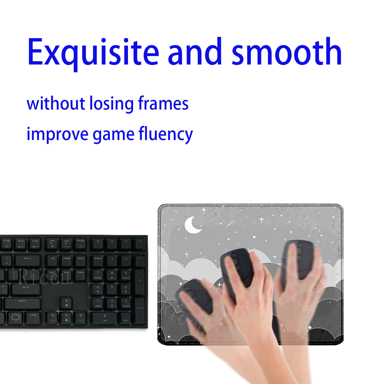 Tapis de souris noir et blanc  - Pc Gaming Cloud Free avis et prix